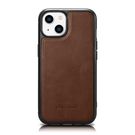 iCarer Leather Oil Wax case covered with natural leather for iPhone 14 brown (WMI14220717-BN), iCarer