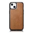 iCarer Leather Oil Wax case covered with natural leather for iPhone 14 brown (WMI14220717-TN), iCarer