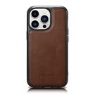 iCarer Leather Oil Wax Genuine Leather Case for iPhone 14 Pro (MagSafe Compatible) Brown (WMI14220718-BN), iCarer