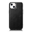 iCarer Leather Oil Wax case covered with natural leather for iPhone 14 Plus black (WMI14220719-BK), iCarer