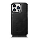 iCarer Leather Oil Wax case for iPhone 14 Pro Max leather case black (WMI14220720-BK), iCarer