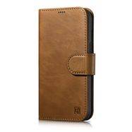 iCarer Oil Wax Wallet Case 2in1 Cover iPhone 14 Plus Anti-RFID Leather Flip Case Brown (WMI14220723-TN), iCarer