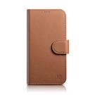 iCarer Wallet Case 2in1 case iPhone 14 leather cover with flap Anti-RFID brown (WMI14220725-BN), iCarer