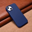 iCarer Case Leather cover for iPhone 14 Plus genuine leather case blue (compatible with MagSafe), iCarer