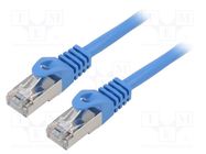 Patch cord; F/UTP; 6; stranded; CCA; PVC; blue; 1.5m; 26AWG; Cores: 8 LANBERG