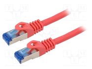 Patch cord; S/FTP; 6a; stranded; CCA; LSZH; red; 0.5m; 26AWG; Cores: 8 LANBERG