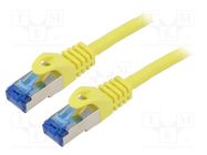 Patch cord; S/FTP; 6a; stranded; CCA; LSZH; yellow; 3m; 26AWG LANBERG