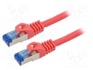 Patch cord; S/FTP; 6a; stranded; CCA; LSZH; red; 5m; 26AWG; Cores: 8 LANBERG