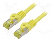 Patch cord; S/FTP; 6a; stranded; Cu; LSZH; yellow; 0.5m; 27AWG LANBERG
