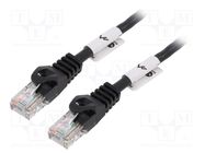 Patch cord; U/UTP; 5e; stranded; CCA; PVC; black; 2m; 26AWG; Cores: 8 LANBERG