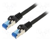 Patch cord; S/FTP; 6a; stranded; CCA; LSZH; black; 0.25m; 26AWG LANBERG