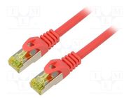 Patch cord; S/FTP; 6a; stranded; Cu; LSZH; red; 0.25m; 27AWG; Cores: 8 LANBERG