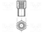 Screwed spacer sleeve; 4.74mm; Int.thread: UNC4-40; hexagonal KEYSTONE