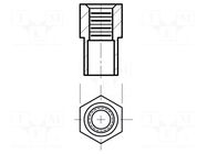 Screwed spacer sleeve; 16.26mm; Int.thread: UNC4-40; hexagonal KEYSTONE