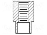 Screwed spacer sleeve; 4.74mm; Int.thread: UNC4-40; cylindrical KEYSTONE