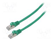 Patch cord; F/UTP; 6; stranded; CCA; PVC; green; 10m; 26AWG; Cores: 8 LANBERG