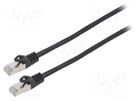 Patch cord; F/UTP; 6; stranded; CCA; PVC; black; 0.25m; 26AWG; 10pcs. LANBERG