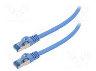 Patch cord; S/FTP; 6a; stranded; CCA; LSZH; blue; 0.25m; 26AWG LANBERG