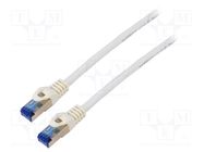 Patch cord; S/FTP; 6a; stranded; CCA; LSZH; white; 0.25m; 26AWG LANBERG