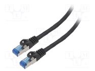 Patch cord; S/FTP; 6a; stranded; CCA; LSZH; black; 0.5m; 26AWG LANBERG