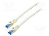 Patch cord; S/FTP; 6a; stranded; CCA; LSZH; white; 1m; 26AWG; Cores: 8 LANBERG