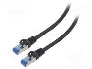 Patch cord; S/FTP; 6a; stranded; CCA; LSZH; black; 1.5m; 26AWG LANBERG