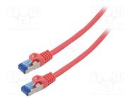 Patch cord; S/FTP; 6a; stranded; CCA; LSZH; red; 15m; 26AWG; Cores: 8 LANBERG