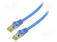 Patch cord; S/FTP; 6a; stranded; Cu; LSZH; blue; 0.25m; 27AWG LANBERG
