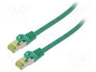 Patch cord; S/FTP; 6a; stranded; Cu; LSZH; green; 0.25m; 27AWG LANBERG