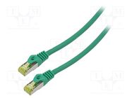 Patch cord; S/FTP; 6a; stranded; Cu; LSZH; green; 0.5m; 27AWG LANBERG