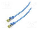 Patch cord; S/FTP; 6a; stranded; Cu; LSZH; blue; 1.5m; 27AWG; Cores: 8 LANBERG