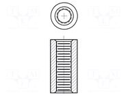 Screwed spacer sleeve; 15.88mm; Int.thread: UNF10-32; brass; zinc KEYSTONE