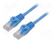 Patch cord; U/UTP; 5e; stranded; CCA; PVC; blue; 0.5m; 26AWG; Cores: 8 LANBERG