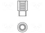 Screwed spacer sleeve; 2.77mm; Int.thread: UNC6-32; cylindrical KEYSTONE