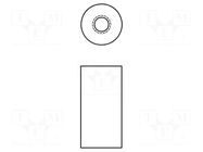 Screwed spacer sleeve; 12.7mm; Int.thread: UNC8-32; cylindrical KEYSTONE