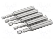Holder; HEX 1/4"; Mounting: 1/4" (E6,3mm); 5pcs. BAHCO