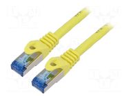 Patch cord; S/FTP; 6a; stranded; CCA; LSZH; yellow; 0.25m; 26AWG LANBERG