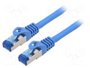 Patch cord; S/FTP; 6a; stranded; CCA; LSZH; blue; 0.5m; 26AWG LANBERG