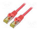Patch cord; S/FTP; 6a; stranded; Cu; LSZH; red; 1m; 27AWG; Cores: 8 LANBERG