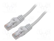 Patch cord; U/UTP; 6; stranded; Cu; LSZH; grey; 0.5m; 26AWG; Cores: 8 LANBERG