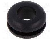 Grommet; Ømount.hole: 7.5mm; Øhole: 5.5mm; black; 0÷80°C; PVC ESSENTRA