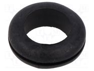 Grommet; Ømount.hole: 16mm; Øhole: 12.5mm; black; -40÷135°C; UL94HB ESSENTRA