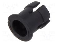 LED holder; 3mm; one-piece; black; UL94V-2; L: 5mm; polyamide BIVAR