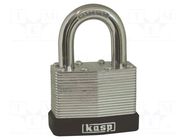 Padlock; shackle; Application: gates,tool chests,cabinets,sheds KASP