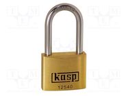 Padlock; shackle; Protection: low (level 5); brass; A: 40mm; C: 40mm KASP