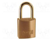 Padlock; shackle; Application: cabinets,bags,cases; brass; A: 15mm KASP