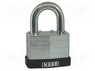 Padlock; shackle; Protection: medium (level 7); steel; A: 50mm 