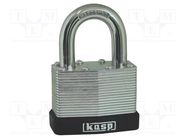 Padlock; shackle; Protection: medium (level 7); steel; A: 50mm KASP