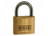 Padlock; shackle; brass; Protection: low (level 4); A: 30mm; B: 17mm KASP