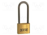Padlock; shackle; Protection: low (level 5); brass; A: 40mm; C: 63mm KASP